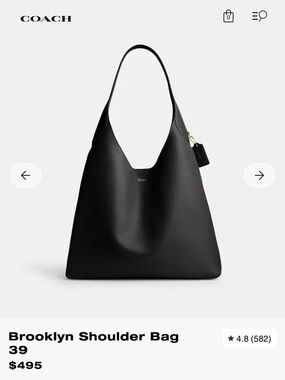 Coach Brooklyn 39 Black Leather Shoulder Bag